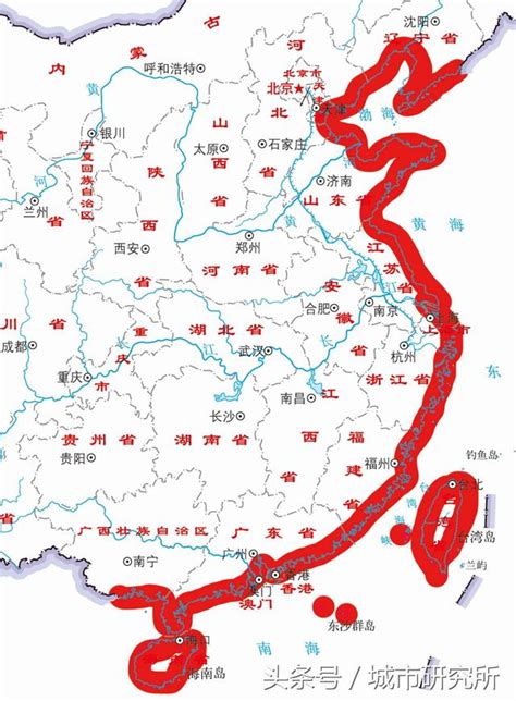 中國海岸線長度